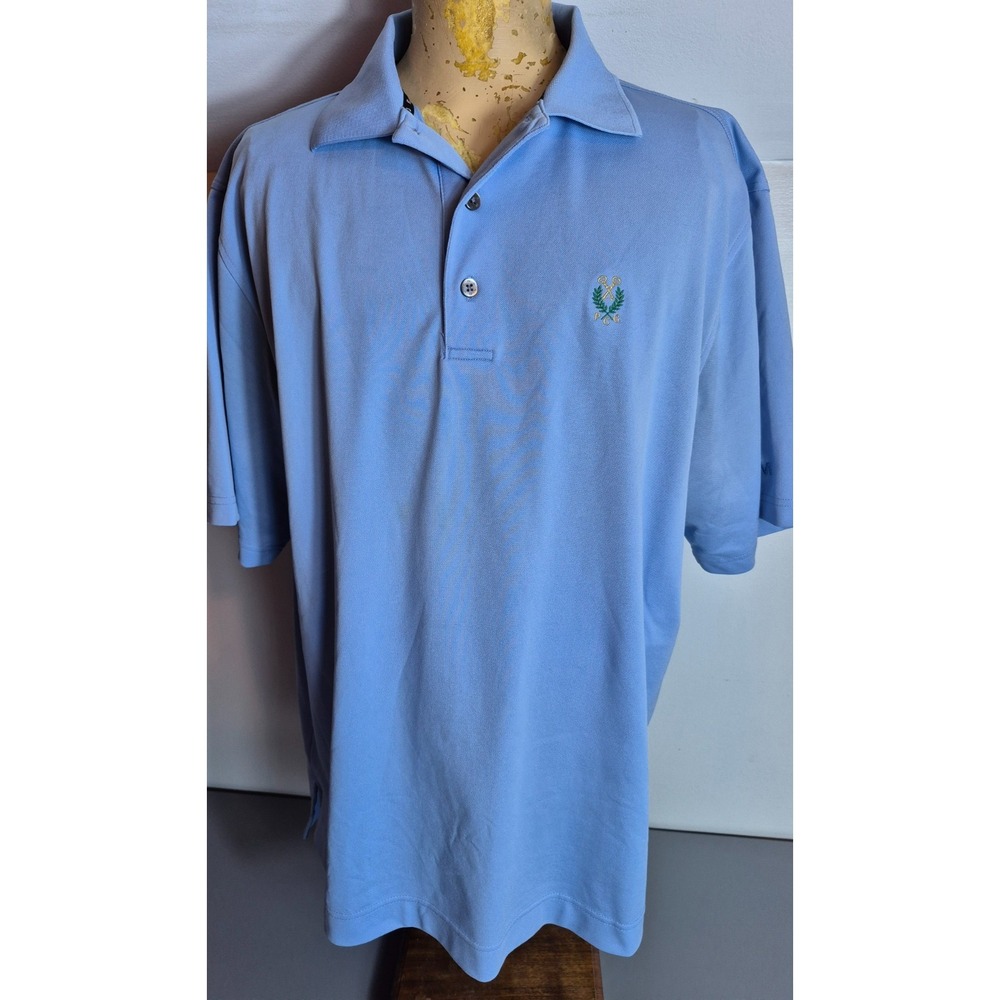 Footjoy Golf Mens Performance Polo Shirt XL Blue PGC Peachtree Golf Club Members